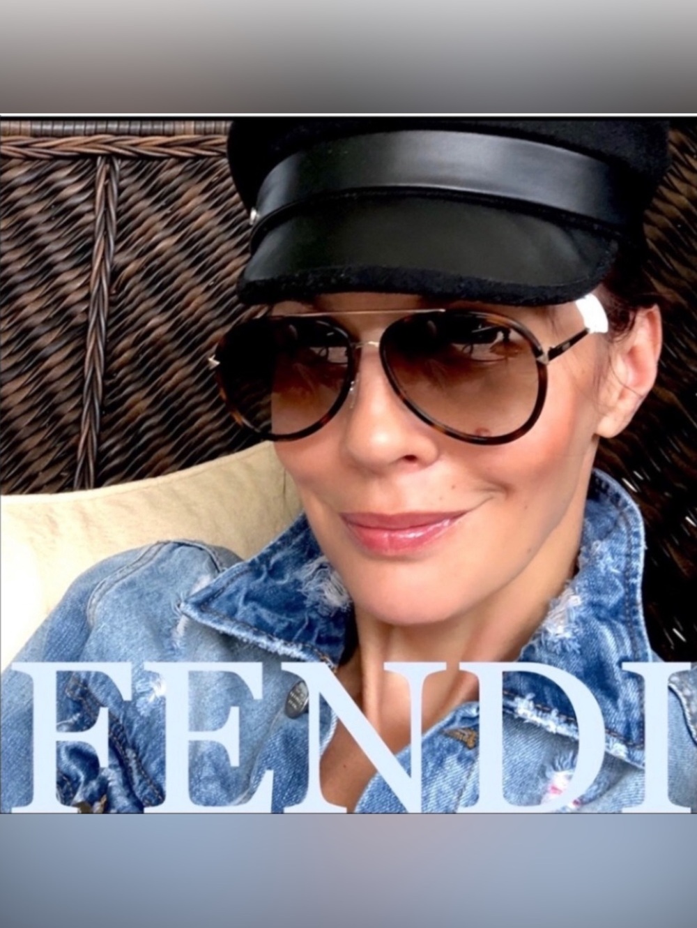 FENDI 57mm MIRRORED oversized acetate aviator sunglasses tortoise